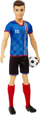 Barbie Série Můžete být čímkoli Panenka Ken Fotbalista Hnědé vlasy Panenka Ken Modré tričko Fotbal 1X Panenka Ken Fotbal Dětský dárek 3 roky staré hračky Hcn15 Naty Shop Dolls