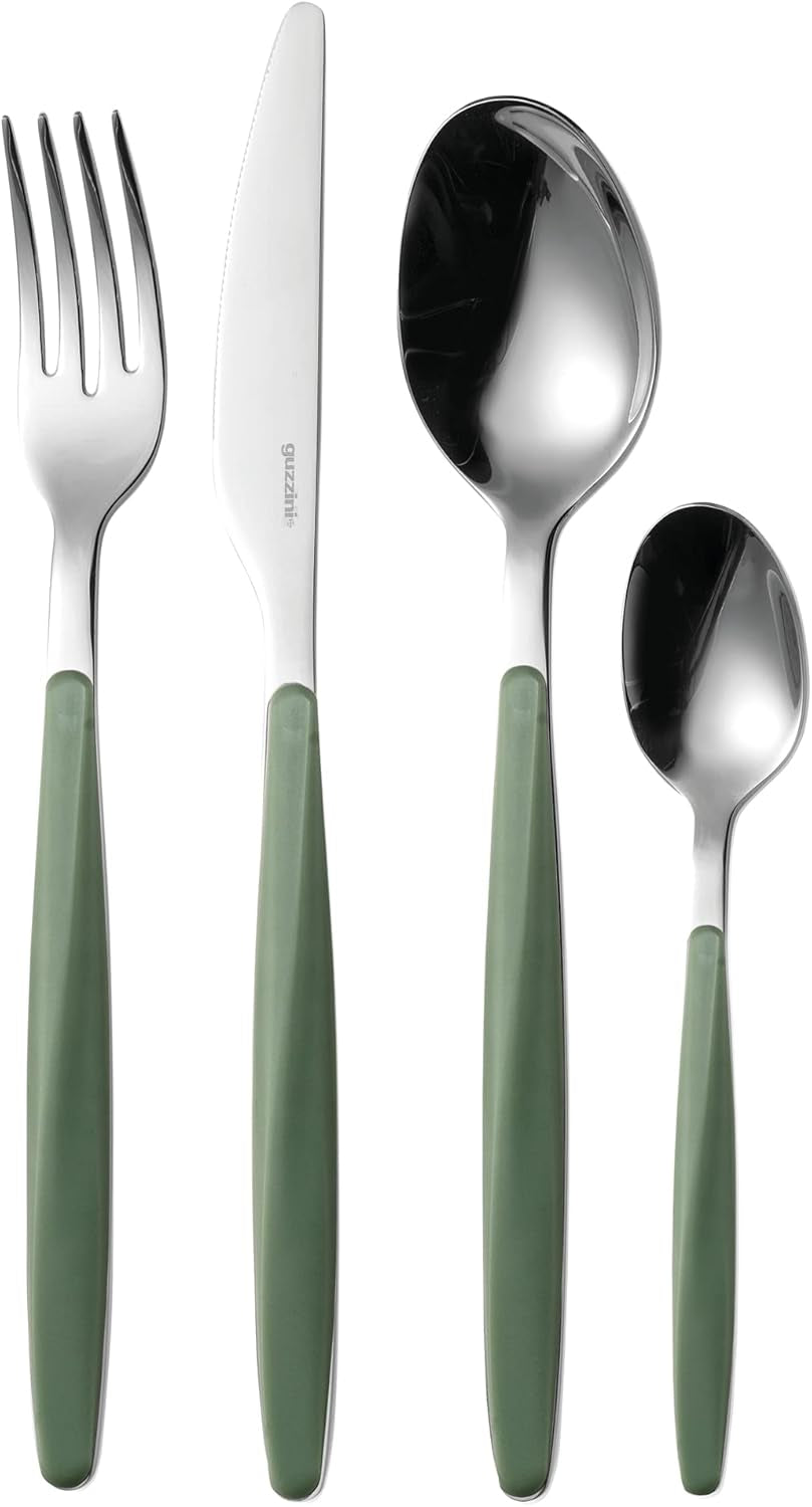 Guzzini - My Fusion, 24dílná sada příborů - Olivově zelená Kitchen Naty Shop