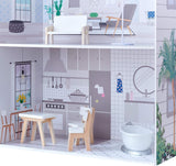 Obří domeček pro panenky Teamson Kids Olivia's Little World s nábytkem a doplňky, dřevěný domeček pro panenky, 3patrová herní sada pro panenky 30 cm, věk 3+