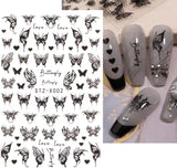 6 Blatt Schmetterling Samolepka na nehty Selbstklebend Laser Stříbrná Schmetterlings Nagelaufkleber 3D Aurora Stříbrná Schwarz Schmetterlinge Samolepky na nehty Frühling Nageldesign Samolepka na nehty Nail Art Zubehör
