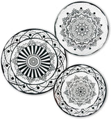 Sada talířů Excelsa Boheme Noir, 18dílná, Porcelán, Schwarz