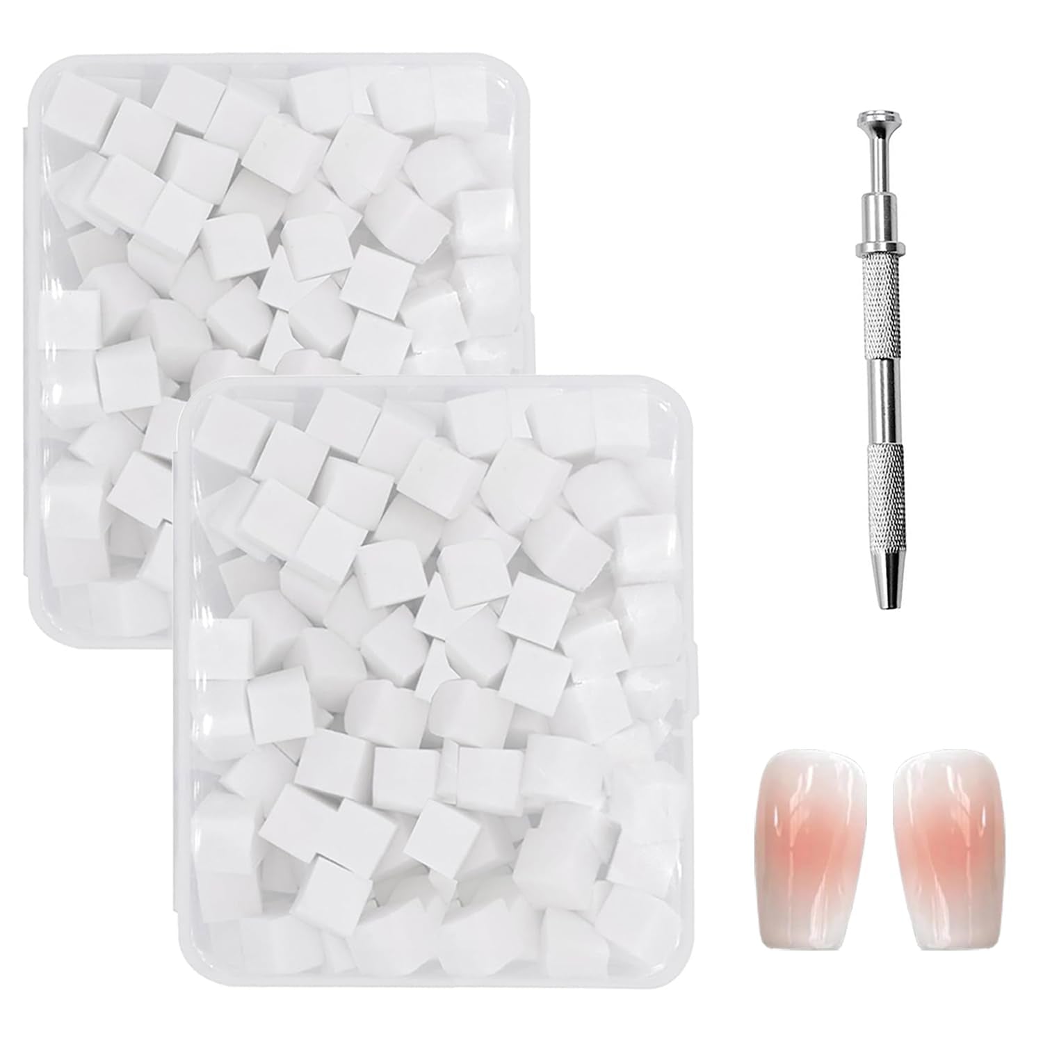 200 Stück Nail Art Schwamm Mit Metallgreifer, Nageldesign Zubehör Schwammpinsel, Um Eine Varuntzen Von Gradient Nail Art Patterns Zu Erstellen (White)