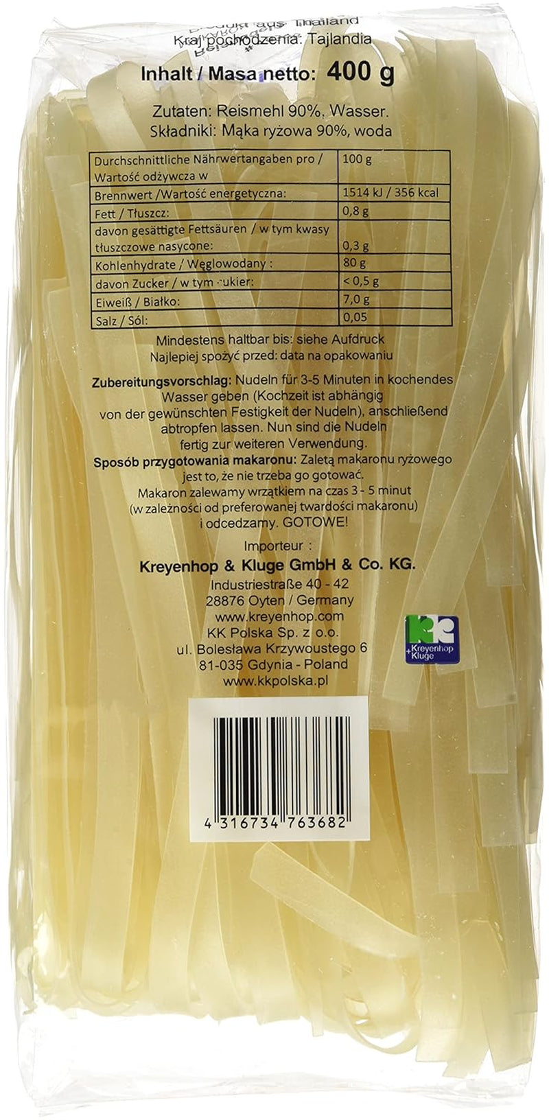 Rýžové nudle – thajské, 10 mm široké rýžové nudle, z rýžové mouky – 17 x 400 g