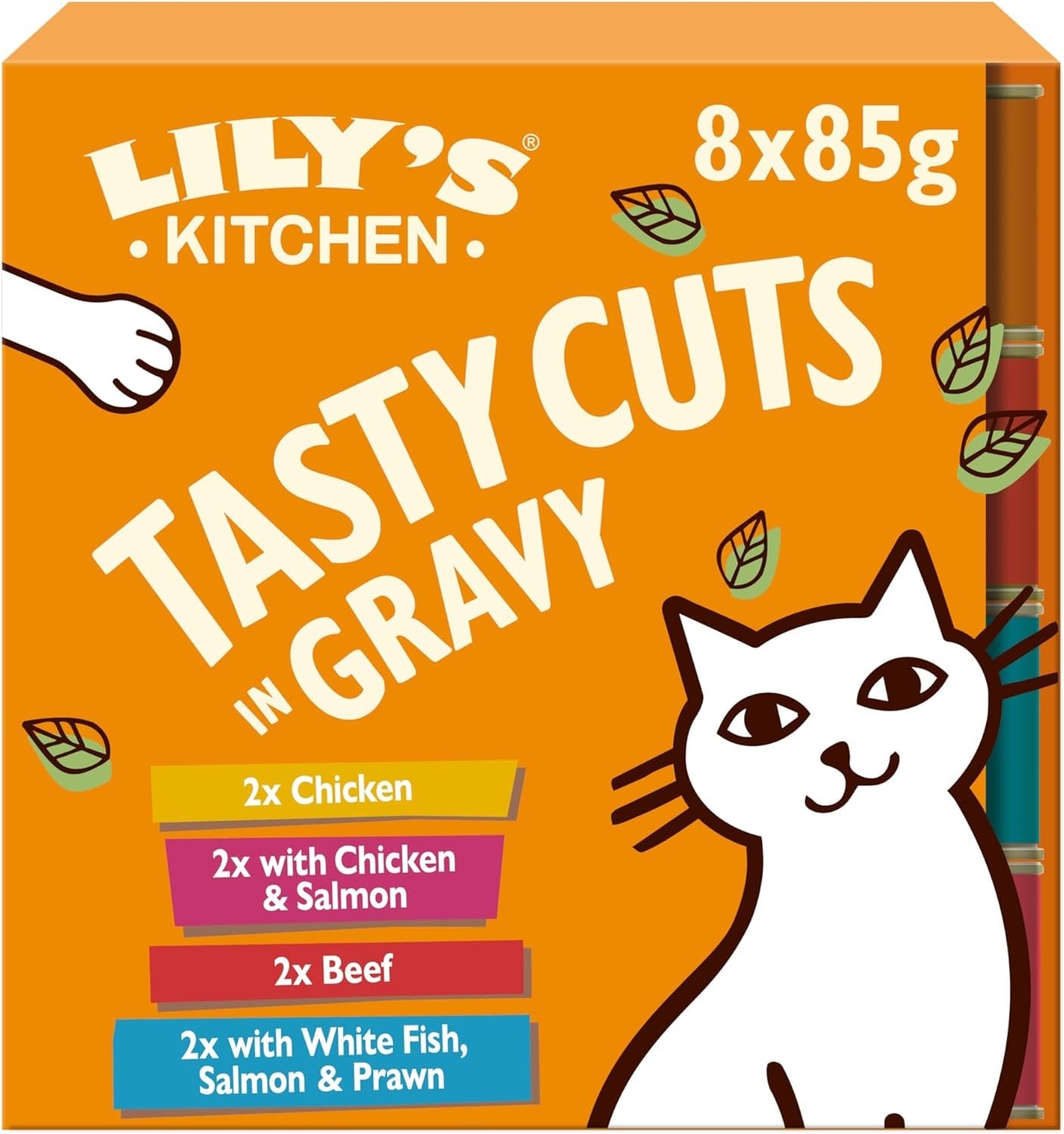 Lily's Kitchen Mokré krmivo pro dospělé kočky, vyrobené z přírodních ingrediencí, lahodné kousky v omáčce, více balení, 8 krabic x 85 g