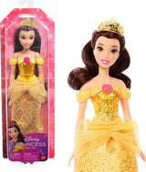 Mattel Disney Princess Toy Kloubová panenka Belle Fashion se třpytivým oblečením a doplňky Dárek pro děti inspirovaný filmem Disney HLW11
