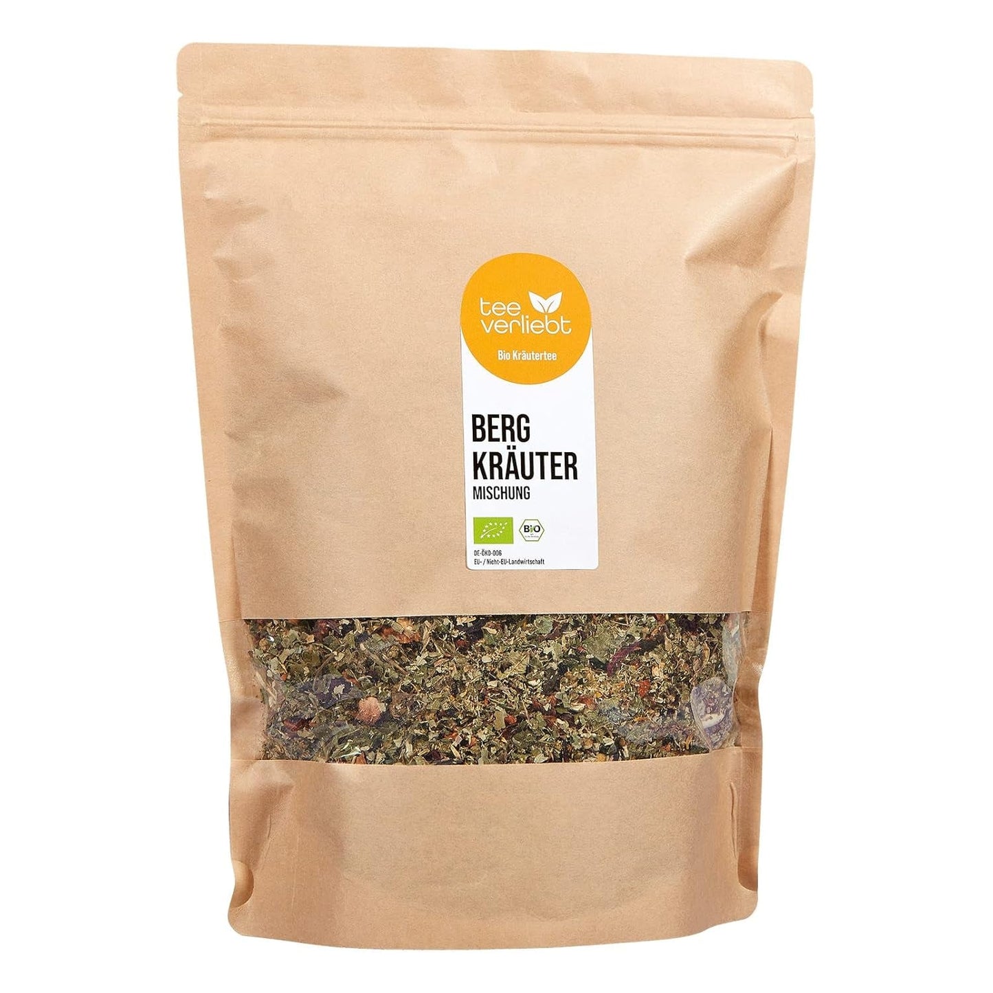 Teeverliebt Mountain Herb Tea, Blackberry Leaf Sypaný bylinný čaj, Bio čajová směs, 1kg