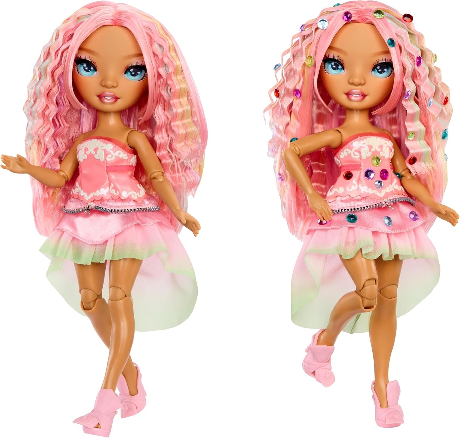 Rainbow High Be Dazzling - Adeline Rose - 28 cm růžová módní panenka s nástrojem na zdobení, třpytivými drahokamy a stylingovými doplňky