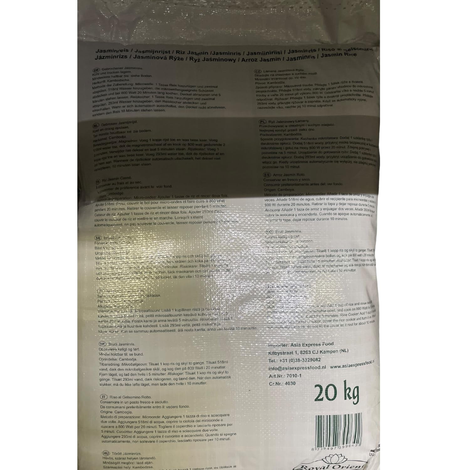 Royal Orient – ​​jasmínová rýže – (1 x 20 kg)