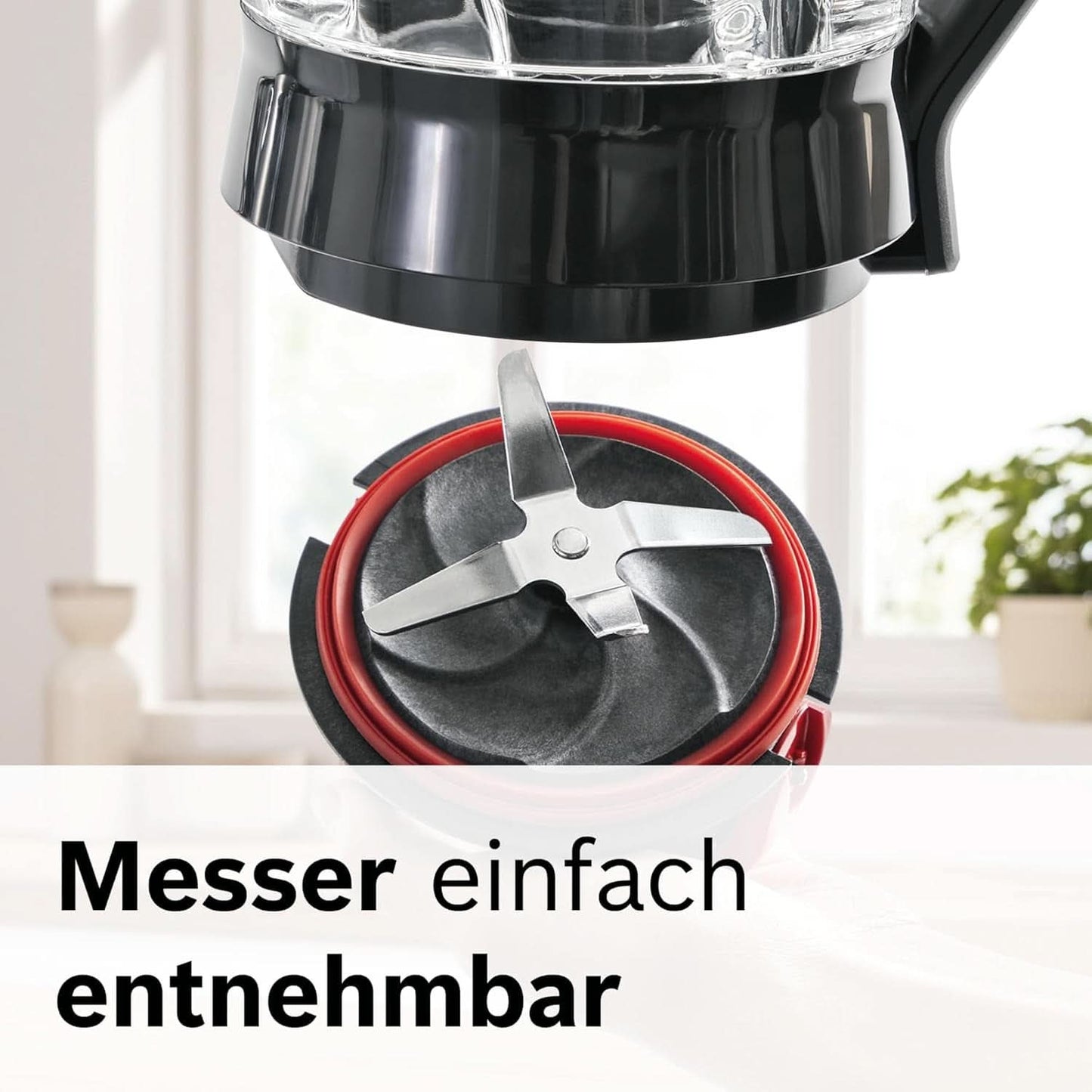 Bosch Standmixer Vitapower Serie 4 MMB6174SN, Verbesserte Version, Hochwertige Edelstahl-Klingen, 1,5L Glasbehälter, 0,6L To-Go-Flasche, Spülmaschinenfeste Teile, 30 000 U/Min, 1200 W, Silver Kitchen Naty Shop