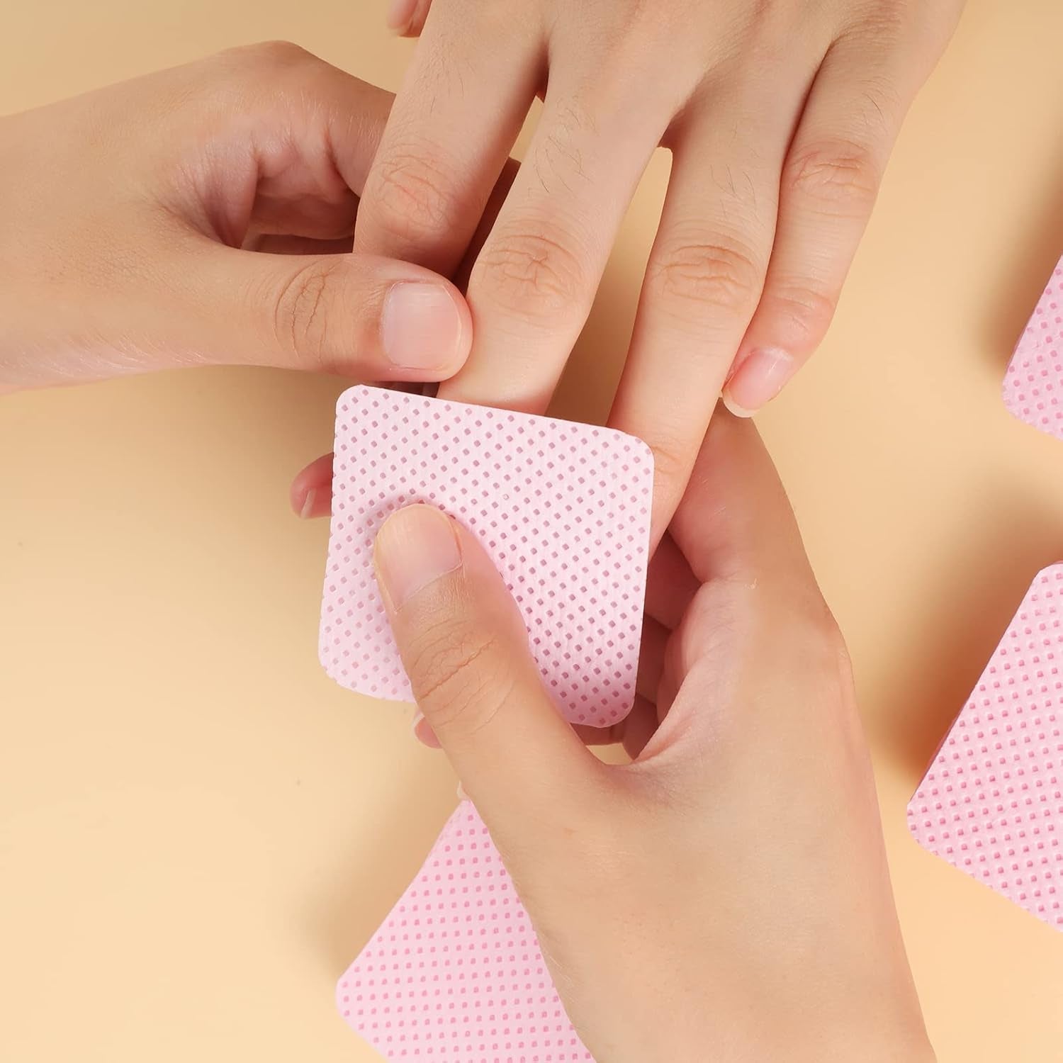 300 Stück Nagellackentferner Pads, Fusselfreie Nägel Wattepads Für Nägel Nagellackentferner Ubrousky na nehty Cleaner Gelnägel - Rosa