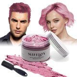 4,23 oz Fialový odstín na vlasy Dočasná barva na vlasy se štětci, Muži Ženy Vosk pro styling vlasů, Instantní krém na vlasy Bahno Přírodní Účes Pomáda, DIY Cosplay Halloween Vosk na vlasy Barva na vlasy Naty Shop Pink