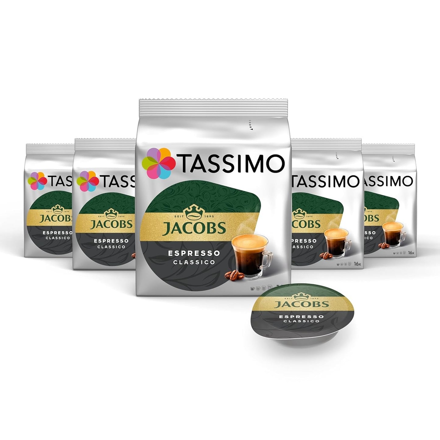 Tassimo Kapseln Jacobs Espresso Classico, 5 x 16 padů, 80 kafékapseln