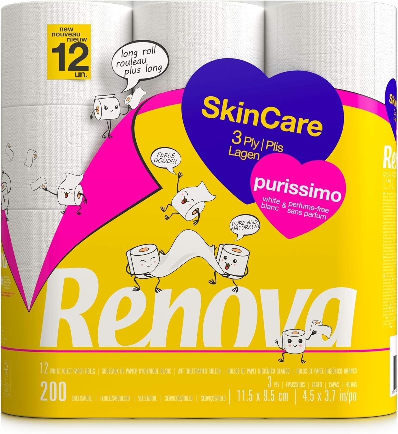 Renova Skincare Purissimo toaletní papír, 12 rolí, bílý