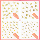 400 Stück Zlatá Stříbrná Stern Charms Nägel, 3D Metall Star Nagelkunst Dekorations, Star Nail Design Gemischt Größe Form Nägel Zubehör