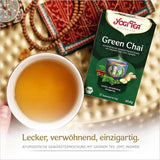 Yogi Tea Green Chai, Bio ajurvédský kořeněný čaj, směs skořice, máty, zeleného čaje, zázvoru, kardamomu a hřebíčku, 6x17 čajových sáčků (celkem 102 čajových sáčků)