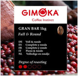 Gimoka Gran Bar Kávová zrna, bohatá a krémová, 1 kg, 10 balení, + klíčenka