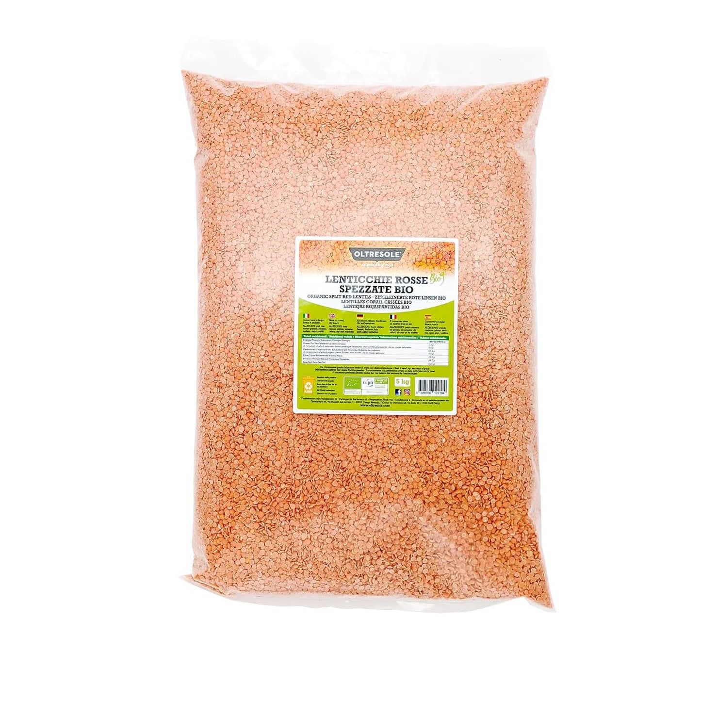 BIO lámaná červená čočka 5 kg BIO luštěniny a loupané luštěniny Bez nutnosti namáčení Zdroj bílkovin a vlákniny Economy Pack