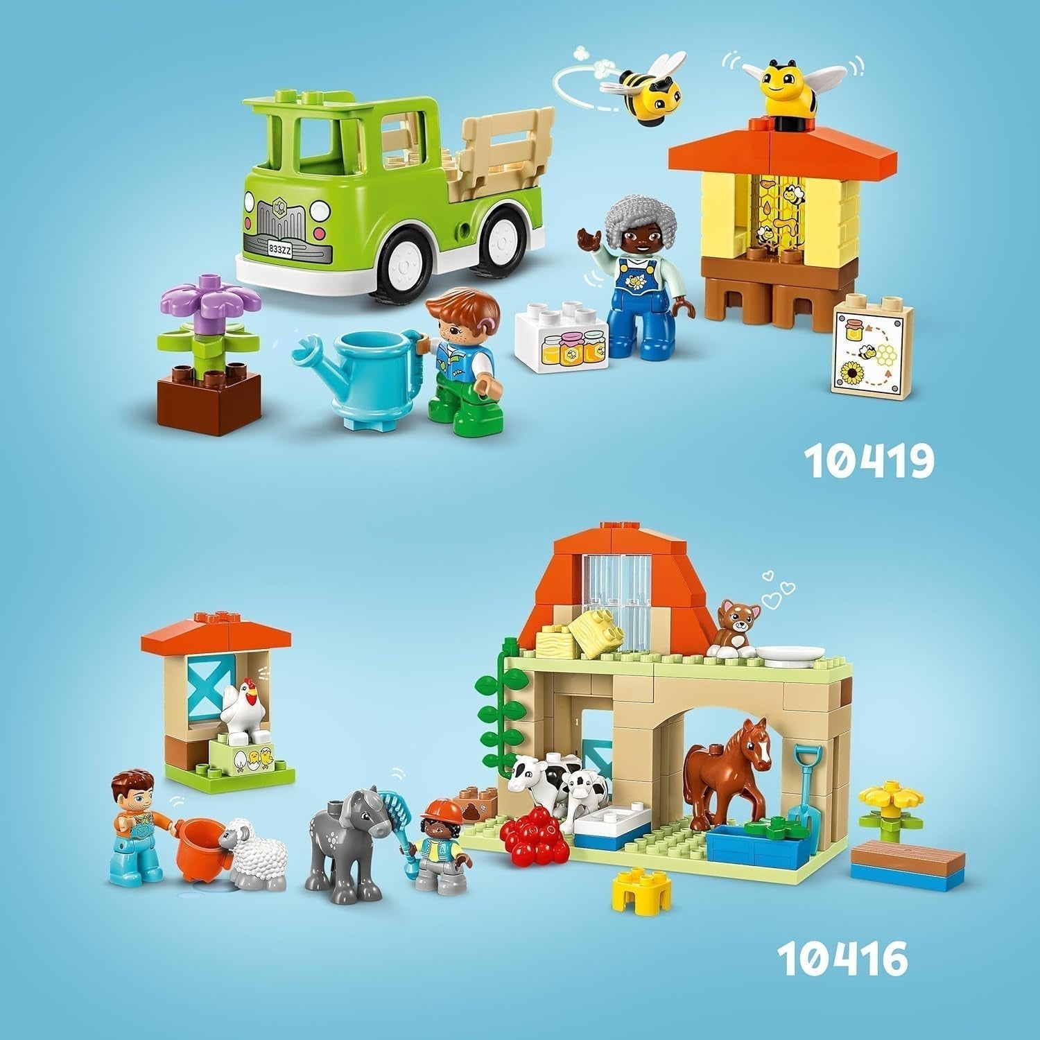 LEGO DUPLO Městské včelaření a úly, vzdělávací hračka pro batolata se 2 figurkami a pojízdným vozíkem, sada na stavění a přestavování, hračka pro batolata od 2 let 10419 stavebnice Besuche den LEGO-Store