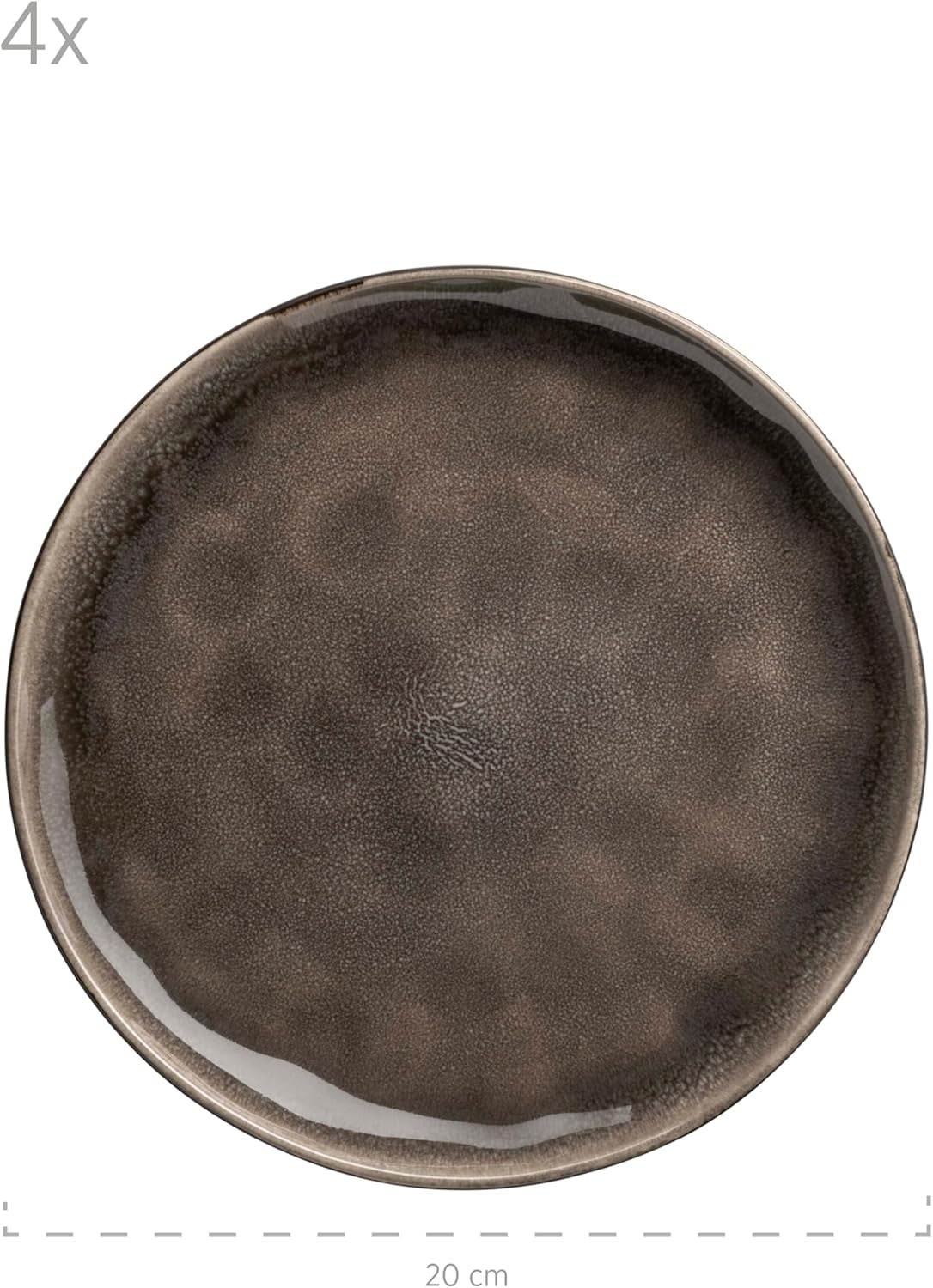 MÄSER 934073 Niara Organic Series Moderní sada nádobí pro 4 osoby se vzrušujícím vintage vzhledem, 16dílná kombinovaná služba se speciální kombinací černé a hnědé glazury, kamenina