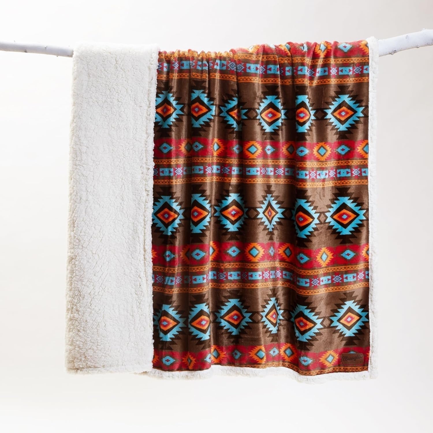 CARSTENS, INC. Wrangler Ultra Premium Throw Deka, Super měkká, Sherpa Fleece, Oversized, 137,2 x 172,7 cm, Southwest Horizon Beds and Deky Carstens, Inc.