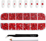 Beadsland 2500 ks Glas Nailart Strasssteine ​​​​Kristall Flatback Edelsteine ​​Runde, ​​Für Handwerk Gemischt 8 Größen SS4 ~ SS30 Mit Picking Pinzette Und Stift (Kristall Weiss)
