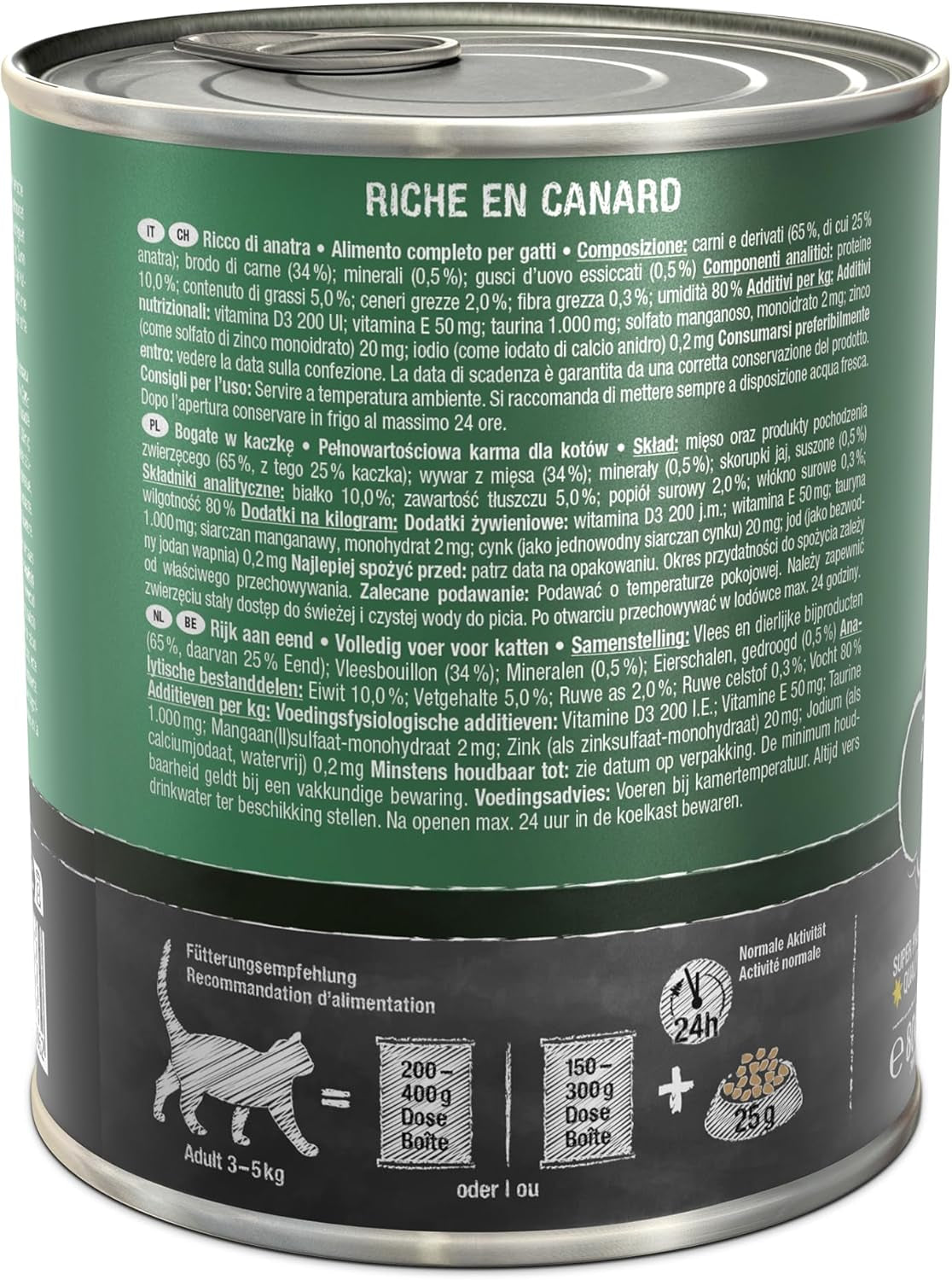 LEONARDO Mokré krmivo [6x800g kachna] | Mokré krmivo pro kočky bez obilovin | Complete Wet Canned Food