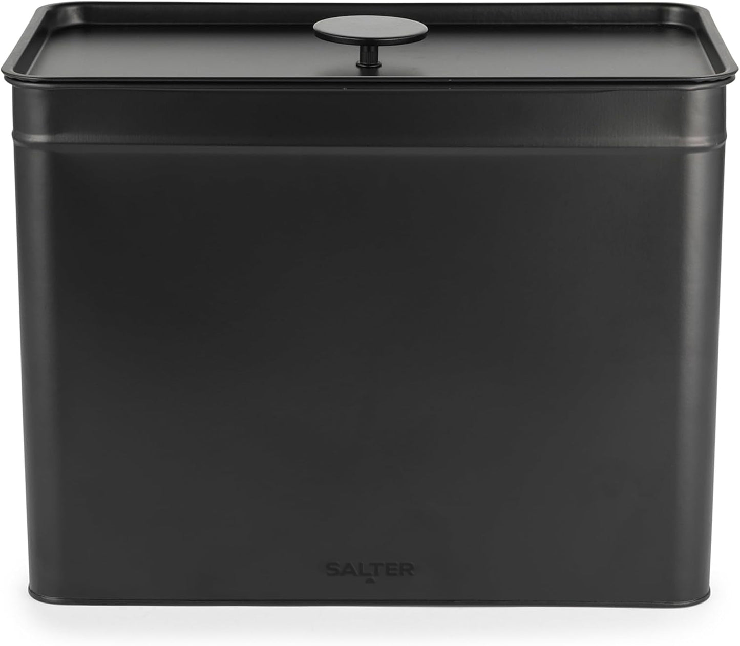 Salter BW12614EU7 Kuro sada úložných boxů – 4 kuchyňské nádoby Organizérové boxy na chléb/čaj/kávu/cukr Snadno se čistí Uchovávejte potraviny čerstvé Černé boxy na potraviny Naty Shop Chlebník