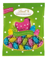 Malí velikonoční přátelé s čokoládou | 2 x 100 g a Čokoládové zdobení Minivajíčka s alpským mlékem | 2 x 180 g sáčky | Prémiová vajíčka z mléčné čokolády, vesele a barevně balená, ve čtyřech barvách na Velikonoce