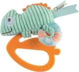 Hračka Chicco My Sweet Doudou Chameleon vyrobená z vysoce kvalitních látek Měkký plastový kroužek Hračka na kousání pro miminko 3-18 měsíců Bebe Naty Shop Hračky Chameleon