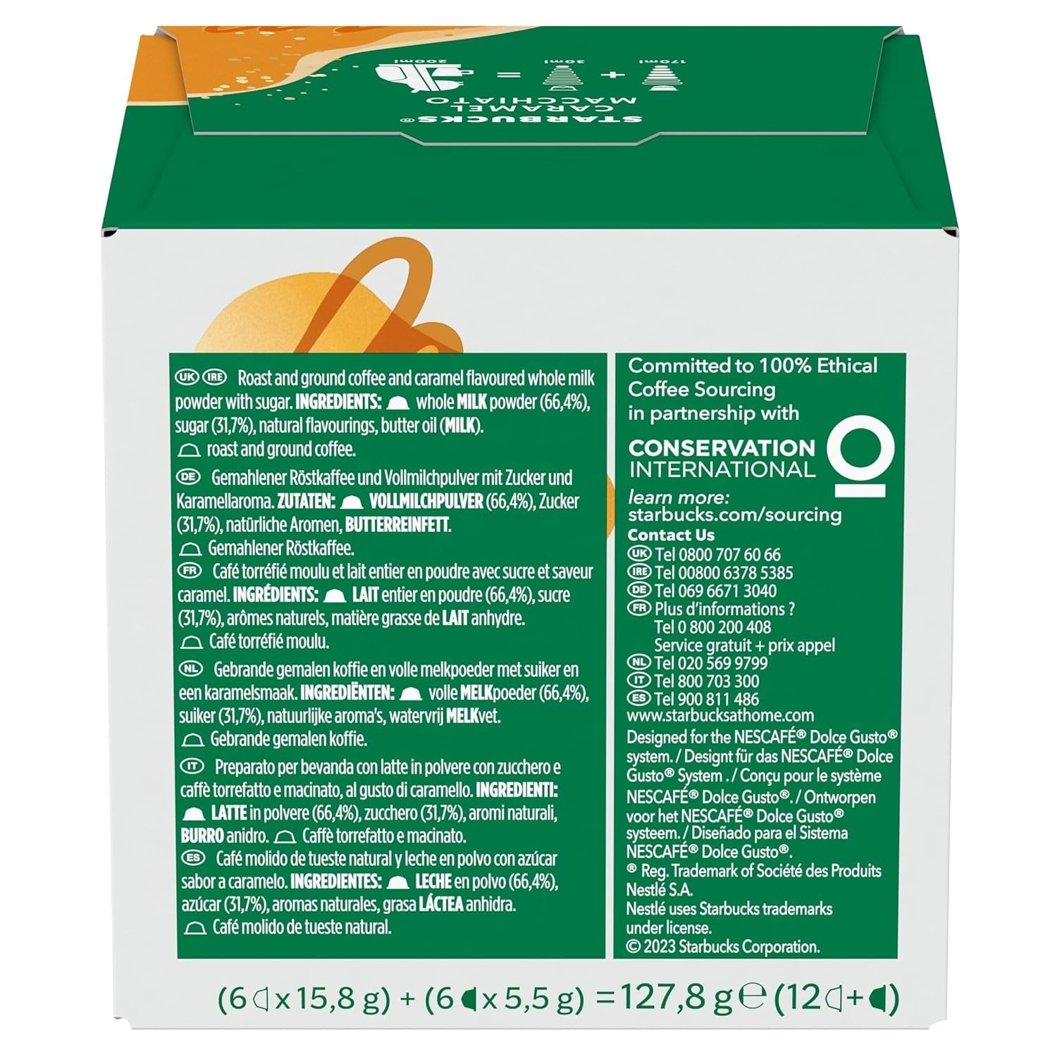 STARBUCKS Caramel Macchiato od Nescafé Dolce Gusto Kaffeekapseln 6 x 12 (72 Kapseln)