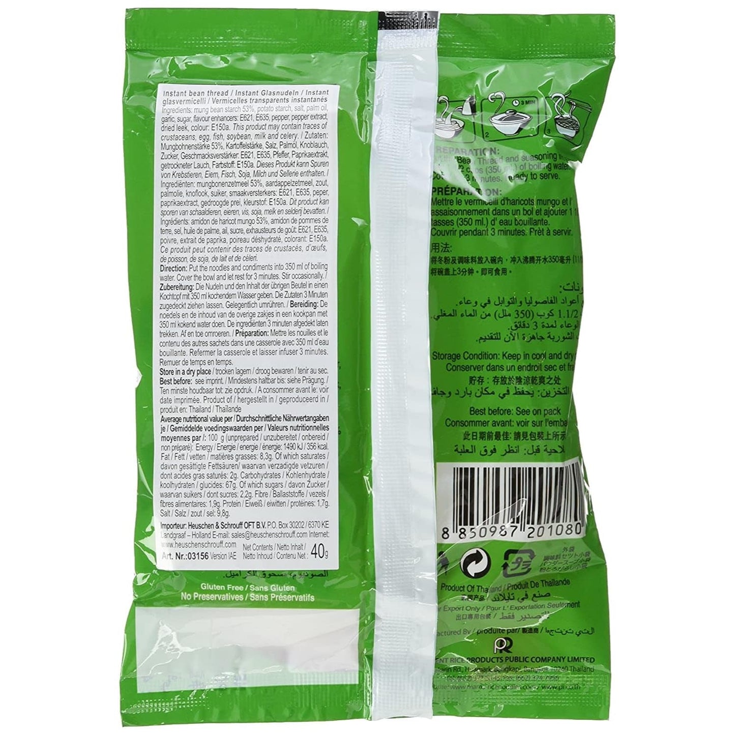 MAMA Clear Glass instantní nudlová polévka - Lahodné a rychlé jídlo s orientální příchutí - Autentická thajská kuchyně - 30 x 40 g