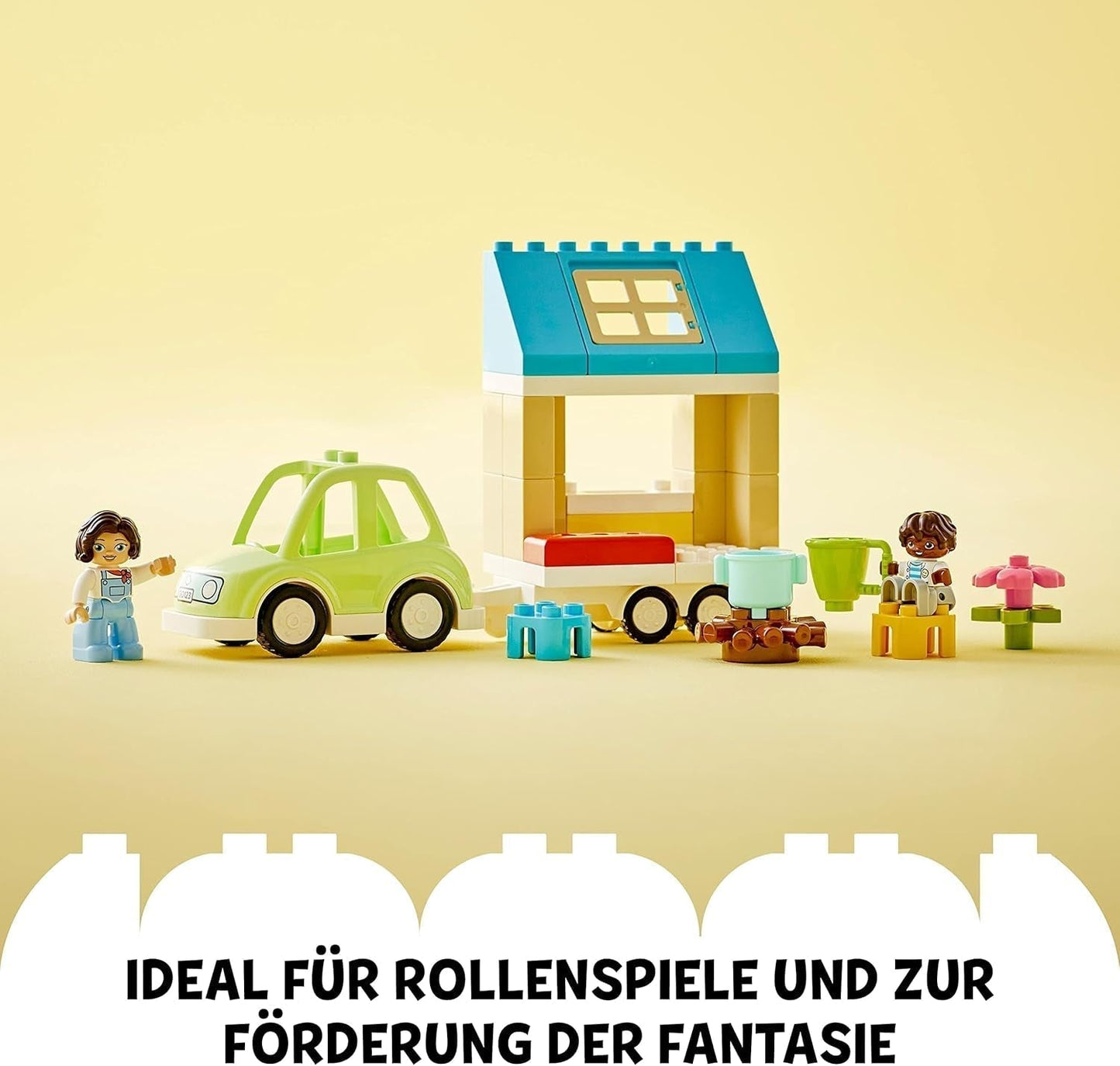 LEGO 10986 DUPLO Doma na kolech, autíčko s velkými kostkami, figurkami a autíčkem pro chlapce a dívky od 2 let, rozvíjí jemnou motoriku Stavebnice Besuche den LEGO-Store