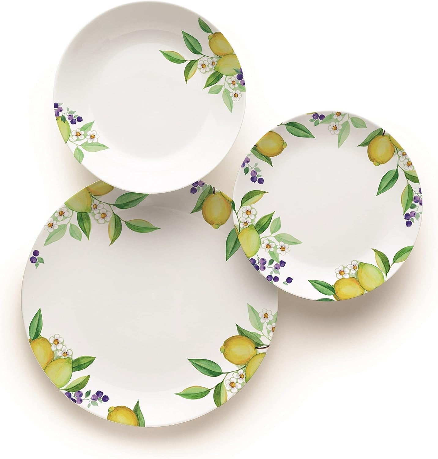 Sada nádobí Excelsa Lemon, 18 kusů, porcelán, bílá/citron