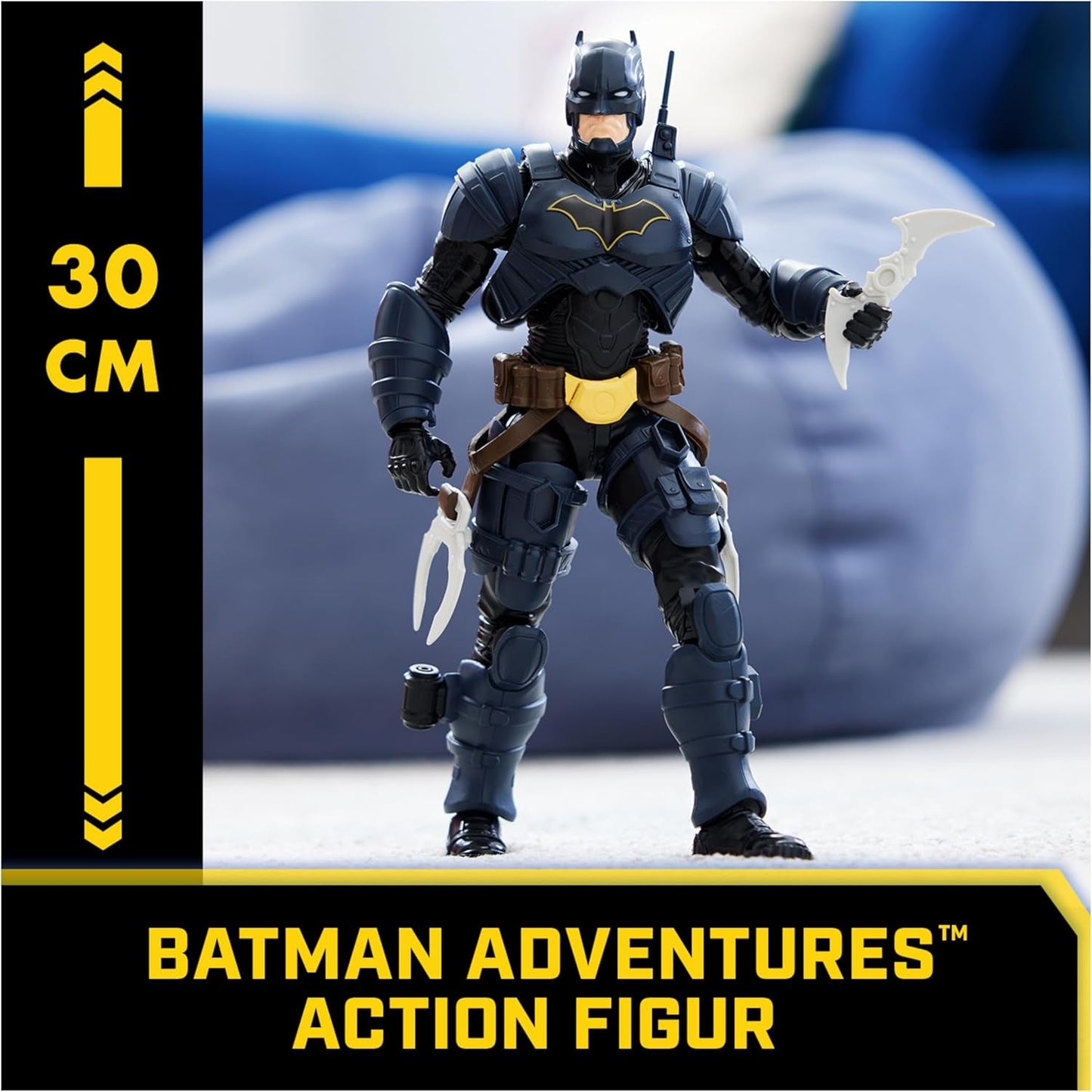 Akční figurka DC Batman Adventures, 30 cm – s 16 kusy vybavení a plně pohyblivá pro vzrušující dobrodružství a akční kaskadérské kousky, hračka pro děti od 3 let akční figurky Naty Shop