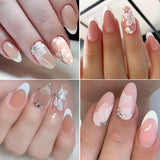 JMEOWIO 3D Nálepka na nehty Weiße Blumen Nálepka na nehty Selbstklebend Nagelaufkleber 5D Stereoskopická dekorace Nageldesign Zubehör 1 Blatt