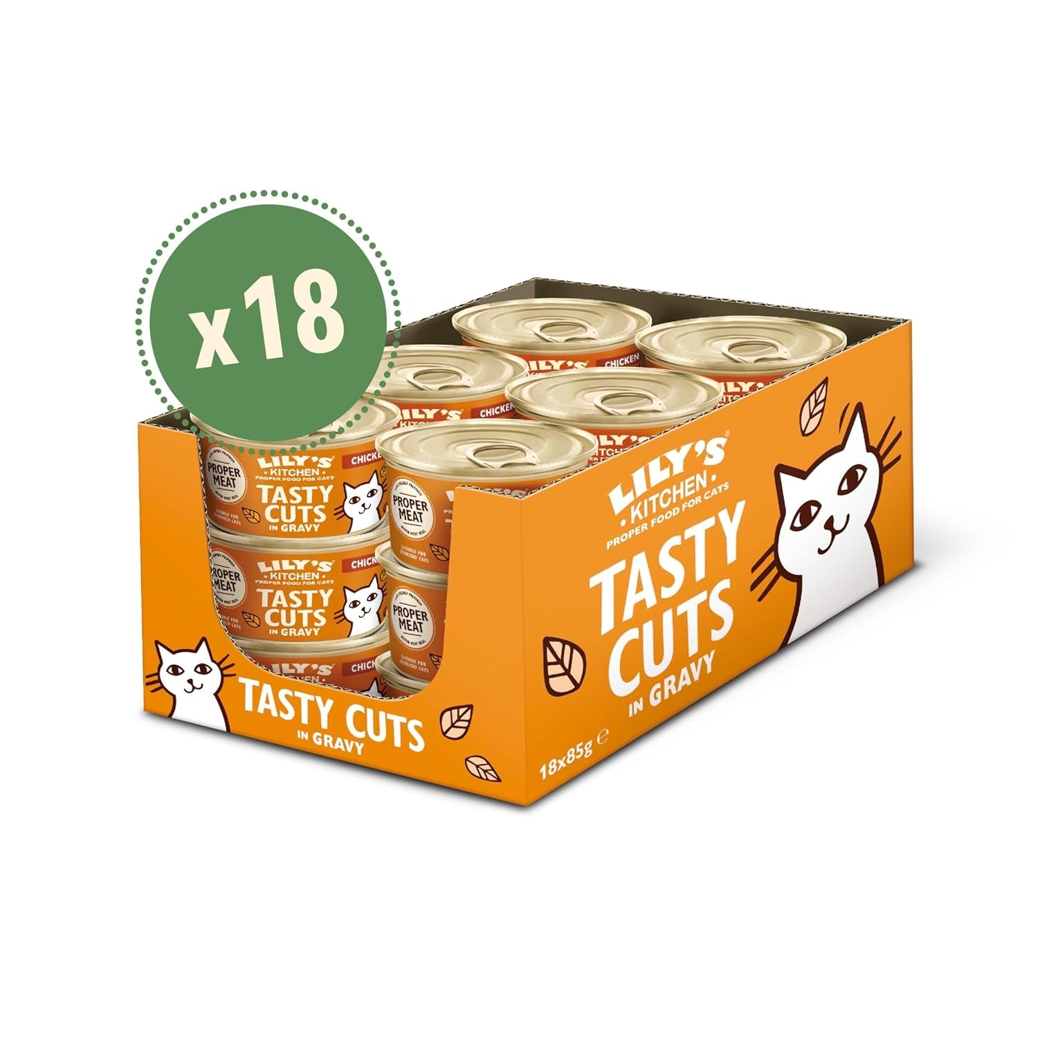 Lily's Kitchen, vyrobené z přírodních ingrediencí, lahodné kousky v kuřecí omáčce, mokré krmivo pro dospělé kočky, 70g plechovka