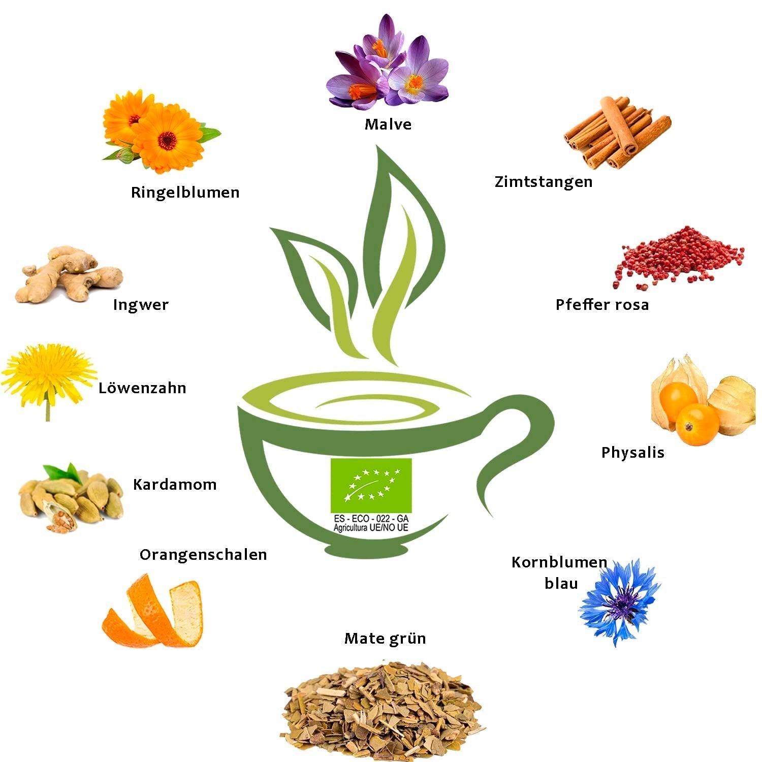 VITSTORM® Slim Tea Kardamom – BIO čaj Yerba Mate – Detoxikační a diuretický čaj – 100G