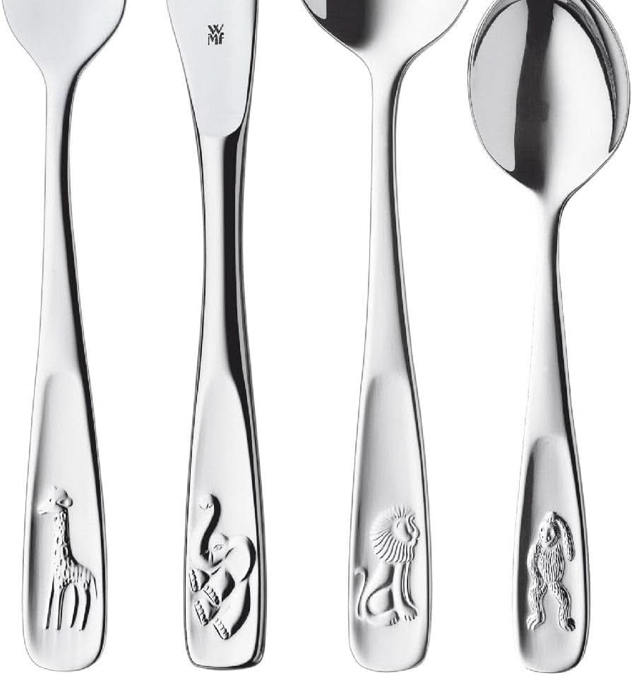 WMF Animals sada nerezových příborů pro děti, 4 kusy, leštěná Cromargan Kitchen Naty Shop