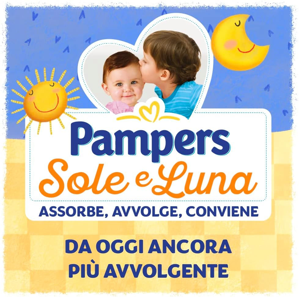 Pleny Pampers Sun and Moon, Unisex, Junior, velikost 5 (11-25 kg), 120 plen