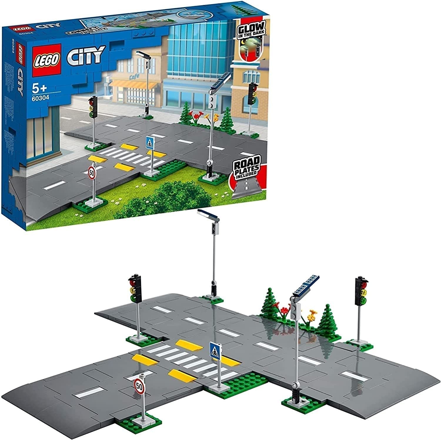 LEGO City Road Křižovatka se semafory Stavebnice s cihlami svítícími ve tmě 60304 Stavebnice Besuche den LEGO-Store Single