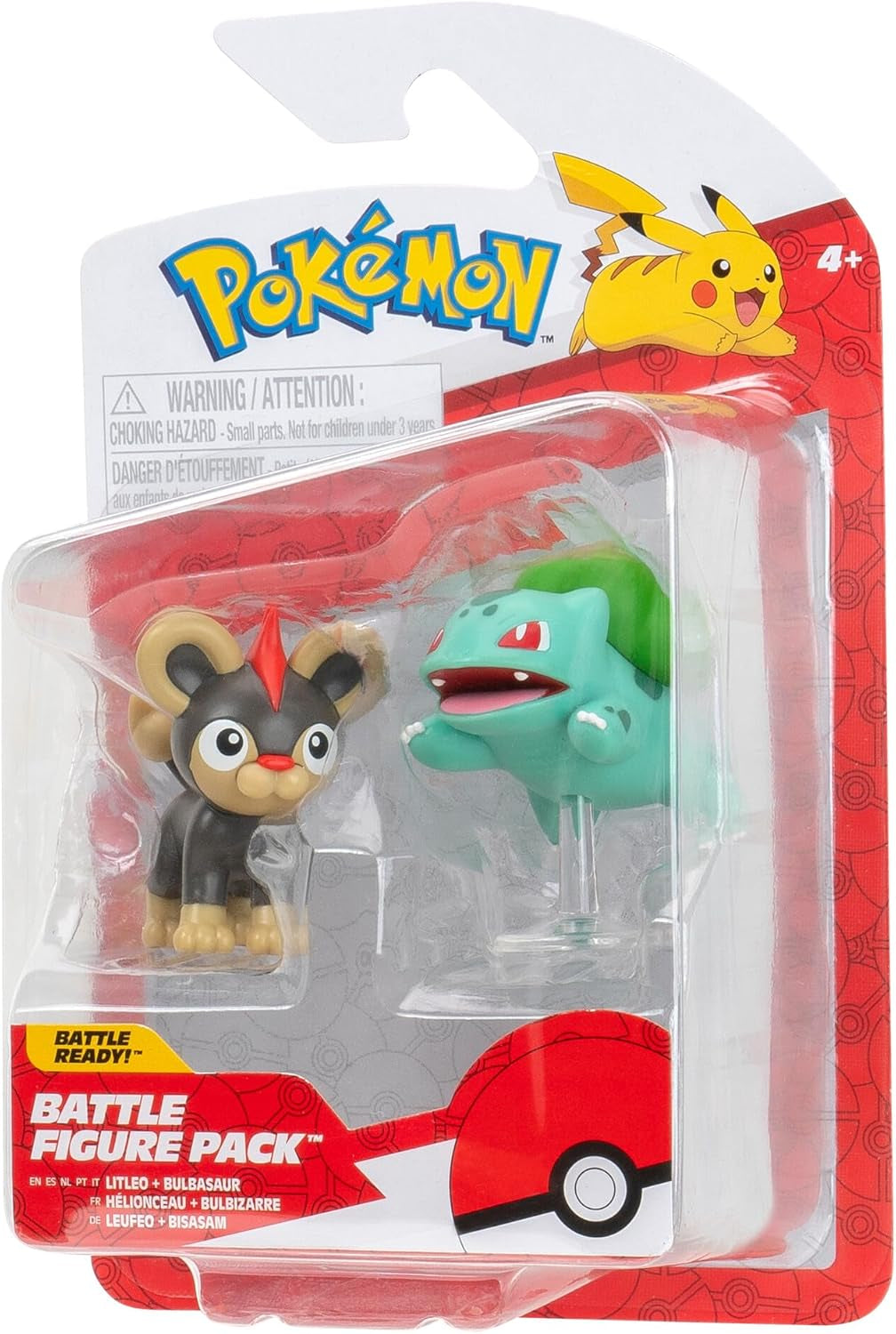 Pokémon PKW3583 - Balíček bitevních figurek - Leufeo & Bisasam, oficiální detailní figurky, každá 5 cm Akční figurky Naty Shop