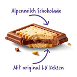 Milka LU – Čokoláda z alpského mléka s křupavými LU sušenkami – 87g
