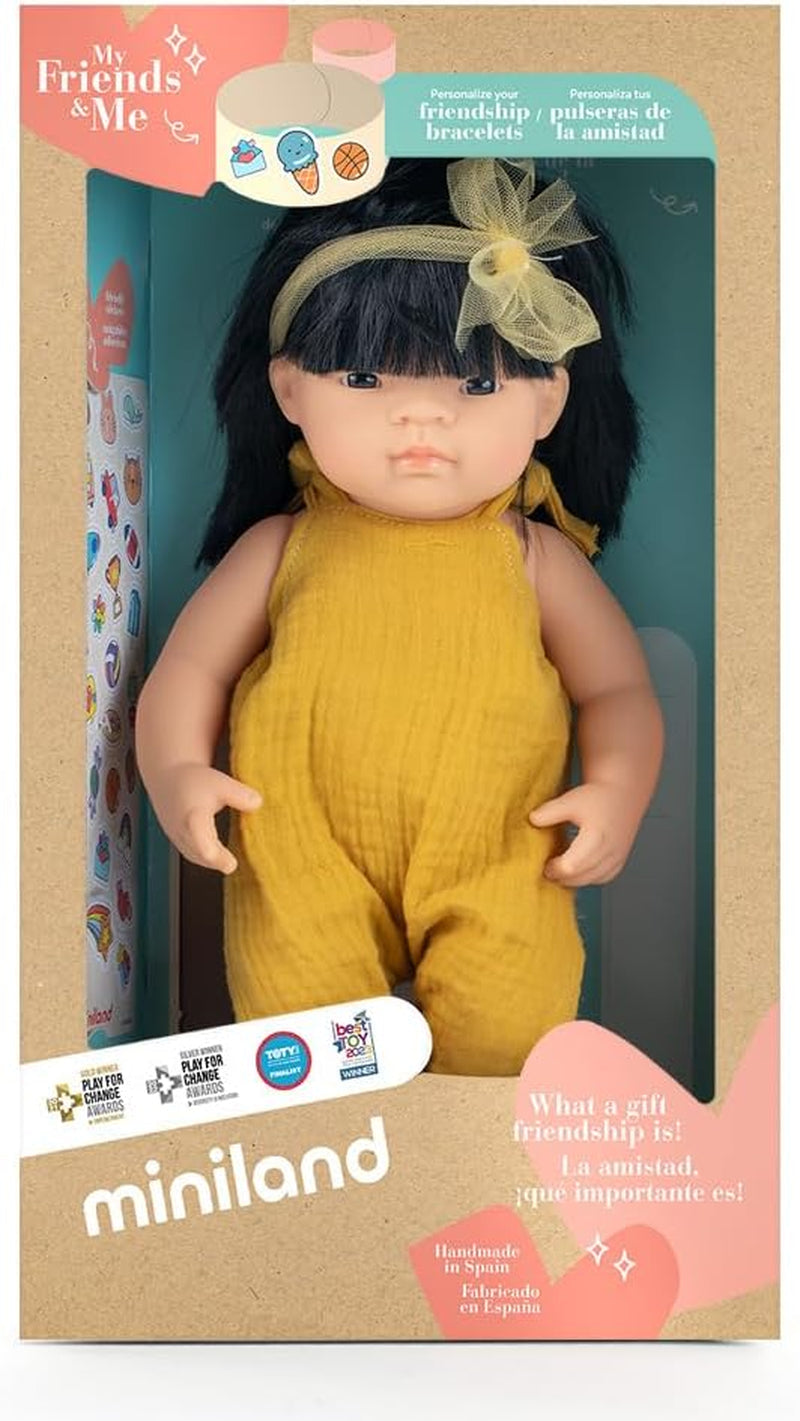 Panenka miniland, 38 cm, Asiatka. Vyrobeno ve Španělsku. Anatomicky správně. Kolekce Můj přítel a já