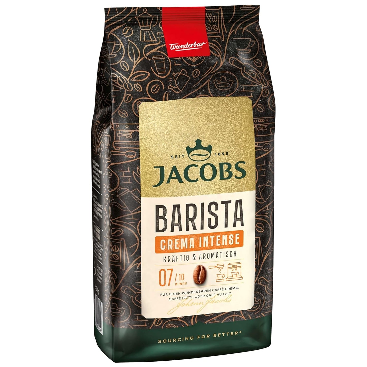 Celozrnná káva JACOBS Barista Editions Crema Intense (4 x 1 kg)