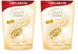 Bílé čokoládové kuličky Lindor | 400 g Přibl. 30 bílých čokoládových kuliček s náplní rozplývající se v ústech | Čokoládový dárek | Čokoládový dárek (balení 2 ks)