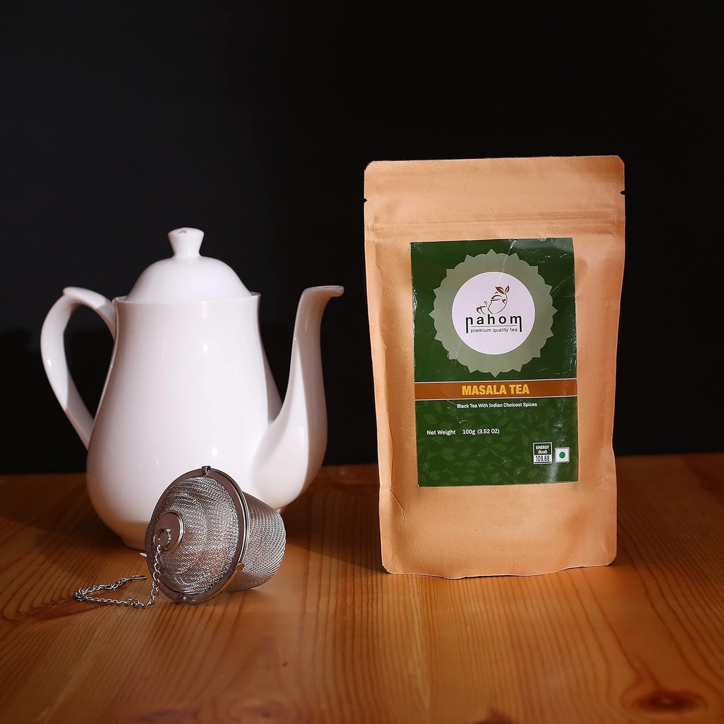 Indický sypaný čaj Masala Chai | 50 šálků, směs černého čaje, skořice, kardamom, černý pepř | Kořeněný čaj Masala | Chai Latte Suite 3,53 oz/ 100 g sáček