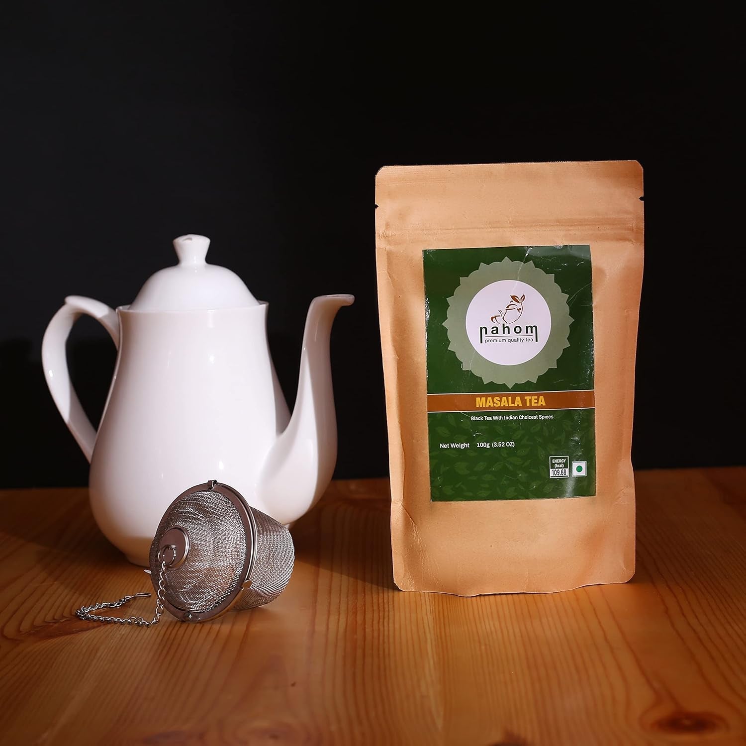 Indický sypaný čaj Masala Chai | 50 šálků, směs černého čaje, skořice, kardamom, černý pepř | Kořeněný čaj Masala | Chai Latte Suite 3,53 oz/ 100 g sáček