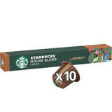 STARBUCKS House Blend od Nespresso, Mittlere Röstung, Kaffeekapseln 10 x 10 (100 Kapseln)