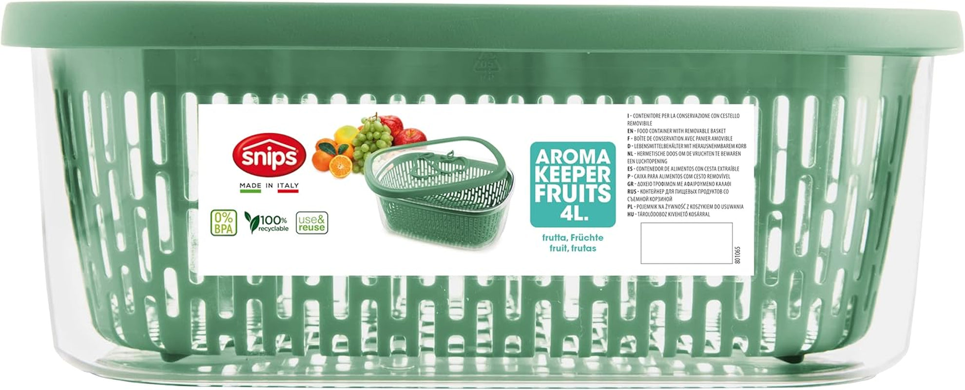 Pila na konzervování ovocné chuti, plast, zelená, 4 LT - obdélníkové boxy na skladování potravin Naty Shop