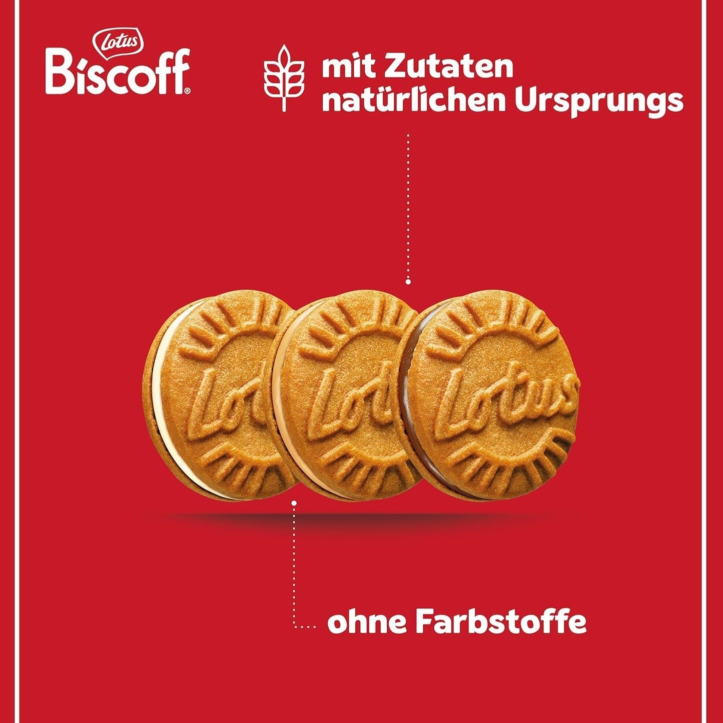 Lotus Biscoff | Dvojité balení sušenek | 3 odrůdy: smetana Biscoff, příchuť vanilka a čokoláda | 5 dvojitých sušenek v balení | Ingredience přírodního původu | Bez barviv | 16 x 50 g | 800 g